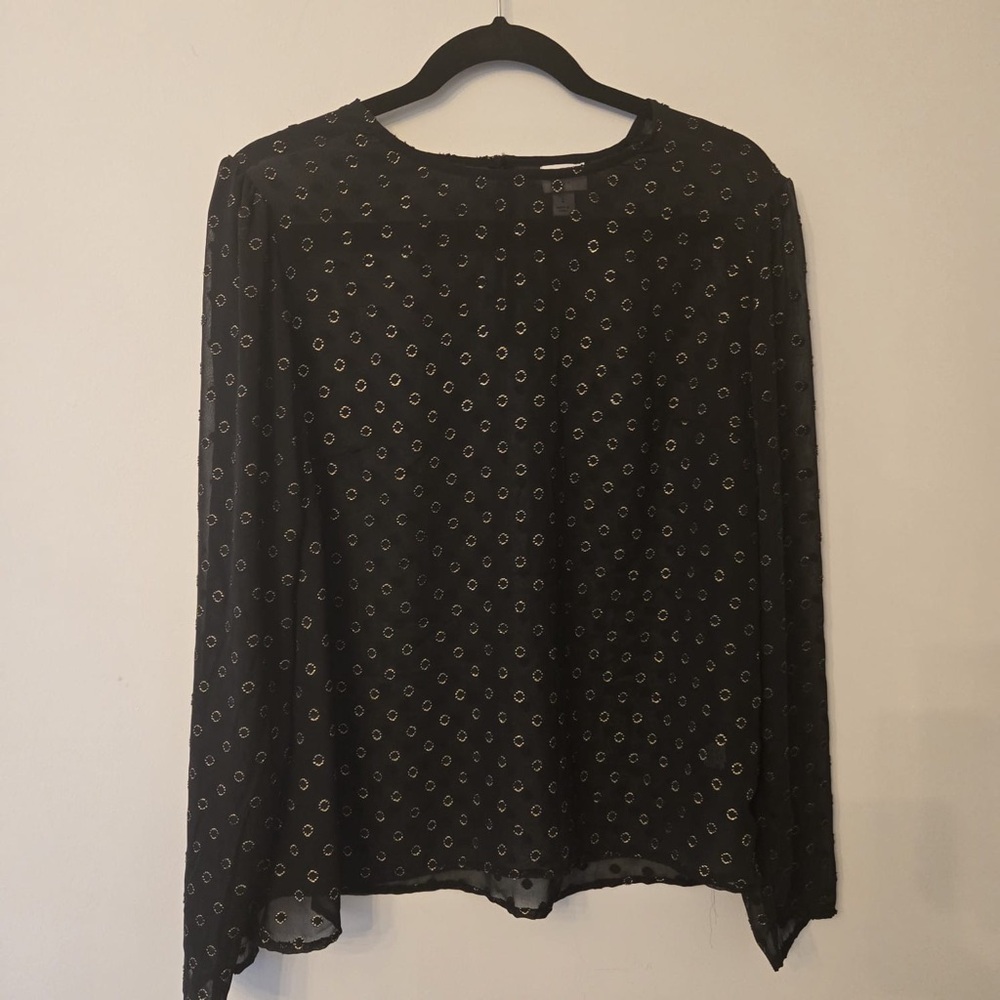 A New Day Black Long Sleeve Boxy Blouse